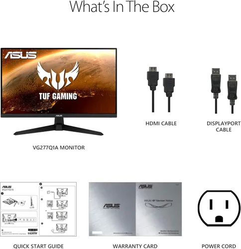 Miniatura 7 de ASUS TUF Gaming Monitor de juegos de 27 pulgadas 1080P (VG277Q1A) - Full HD, 165 Hz (soporta 144 Hz), 1 ms, Extreme Low Motion Blur, FreeSync