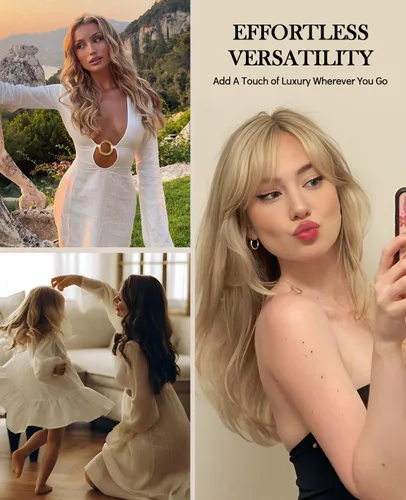 Miniatura 9 de VINBAO Extensiones de cabello humano con clip, balayage, color marrón ceniza a rubio caramelo, 14 pulgadas, 6 unidades, 3.53 onzas, 6