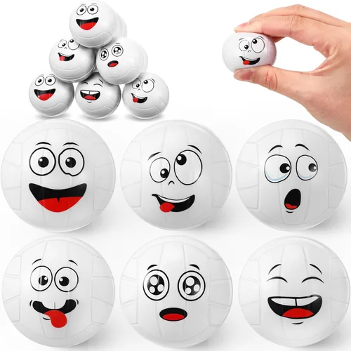 Miniatura 16 de Arrowbash 12 piezas de mini bolas de estrés con cara para niños, pelotas de espuma para apretar con cara divertida para niños y niñas, para aliviar