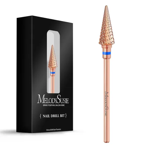 Miniatura 14 de MelodySusie Broca profesional de punta cónica para uñas, broca multifunción de carburo de tungsteno de 3/32 pulgadas, adecuada para manicura