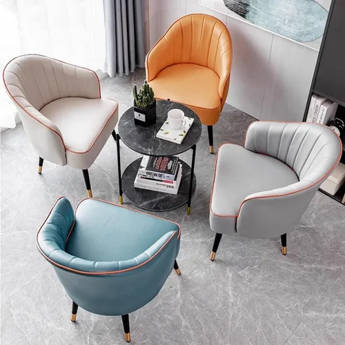 Miniatura 7 de YCKEGEW Sillón para sala de estar, silla moderna de club, silla de cuero, taburete tapizado, silla individual para sala de estar, dormitorio, Verde