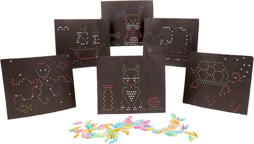 Miniatura 7 de Lite Brite - Paquete de repuesto para clavijas y plantillas, accesorios de tablero de dibujo iluminados, clavijas LED para tablero de dibujo