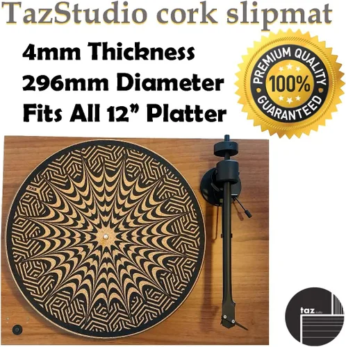 Miniatura 2 de Alfombrilla de corcho prémium para tocadiscos de corcho [0.157 in de grosor] para un mejor soporte de sonido en el tocadiscos de vinilo LP - Tapete