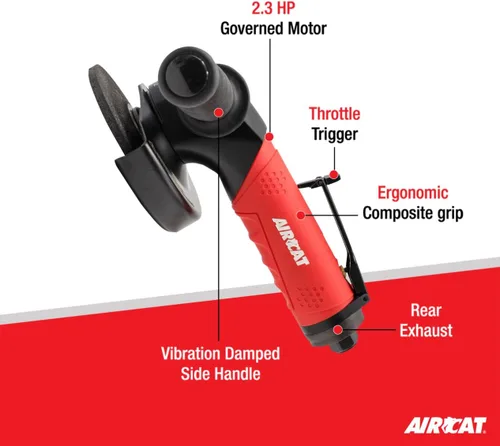 Miniatura 2 de AIRCAT Herramientas neumáticas 6380: Amoladora angular resistente de 2.3 HP de 5 pulgadas 12.000 RPM