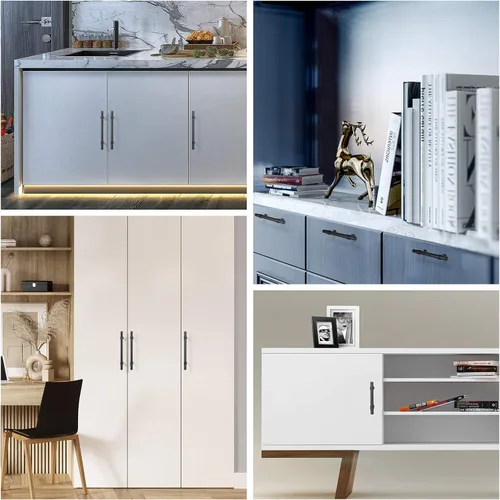 Miniatura 6 de Goldenwarm Paquete de 25 Tiradores Negros para Gabinetes de 3 Pulgadas Manijas para Gabinetes de Cocina Negras Manijas de Cajón Negras Tiradores