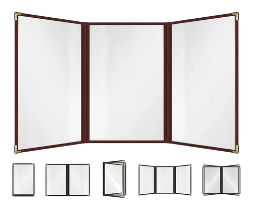Miniatura 42 de Goodsmart - Fundas para menú de restaurante, paquete de 25 unidades, color negro, 2 vistas, soportes para menú de carga superior, cubiertas