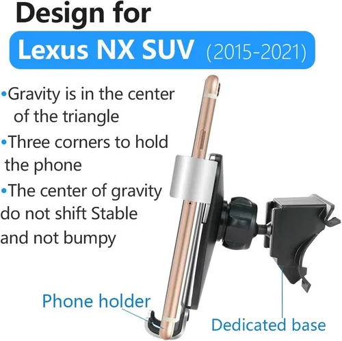 Miniatura 6 de LUNQIN - Soporte para teléfono de coche para Lexus NX 2015 2016 2017 2018 2019 2020 2021 NX300h NX300 NX200t SUV Auto Interior Accesorios Mejor
