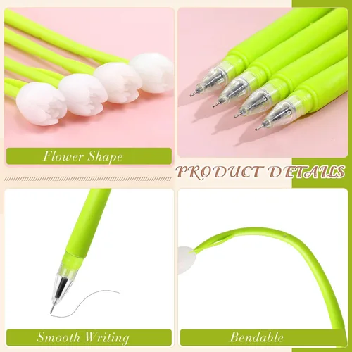 Miniatura 6 de Yexiya 60 bolígrafos con diseño de flores que cambian de color, regalos para madres y profesores, bolígrafos a granel de 0.020 in, tulipán, rosa