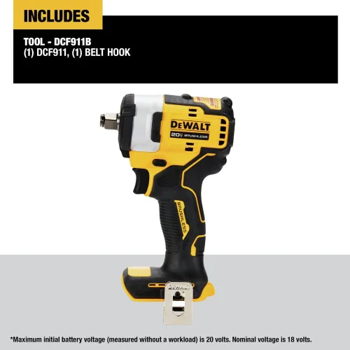 Miniatura 3 de DEWALT DCF911B 20V MAX* Llave de impacto de 1/2" con yunque de anillo porcino (solo herramienta)