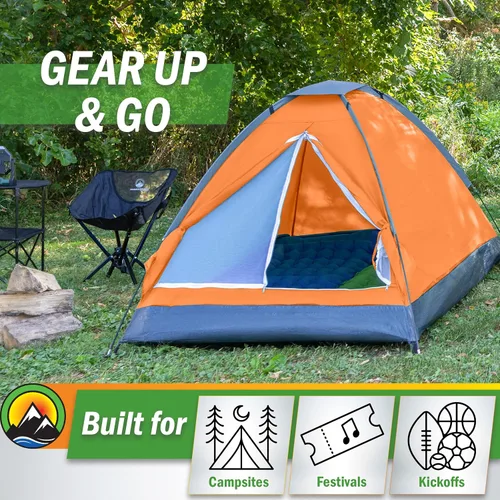 Miniatura 6 de 2 Person Camping Tent with Rain Fly and Carrying Bag - Lightweight Outdoor Pop Up Tents for Camping Essentials, Music Festivals, Backpacking, Naranja