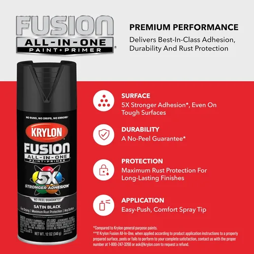 Miniatura 7 de Krylon Fusion - Pintura en aerosol adhesiva todo en uno para uso en interiores y exteriores, 12 onzas, aluminio Icy Grape