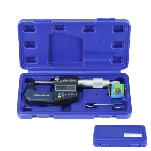 Miniatura 2 de QWORK Micrómetro exterior digital con punta de carburo, rango de medición de 0-1 pulgada / 0.000-0.984 in, alta precisión ± 0.000 in, pantalla LCD