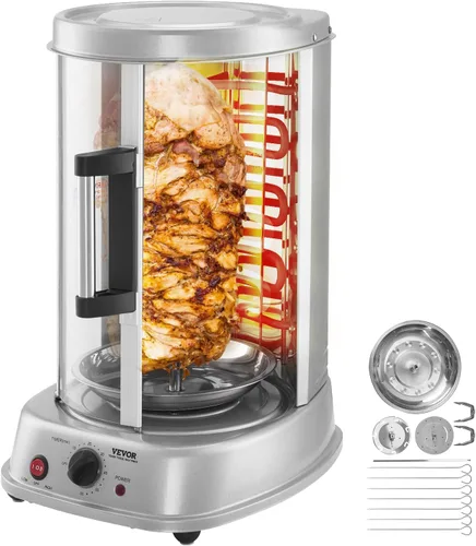 Miniatura 14 de VEVOR Shawarma Grill Máquina - 2 Cuerda Capacidad Barbacoa Pollo Shawarma Cocinador Eléctrico Asador Gyro Rotisserie Horno Doner Kebab Grill