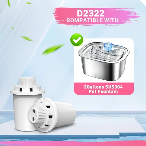 Miniatura 5 de Filtros de repuesto para fuente PETDOTT para perros, filtro de agua, para fuente de mascotas de acero inoxidable para perros grandes, filtración