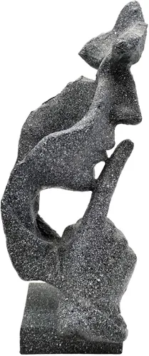 Miniatura 3 de Estatua del pensador Silence is Golden - Artesanía abstracta Keep Silent Thinker Estatua Modelo Escultura de cara y mano (dorado)