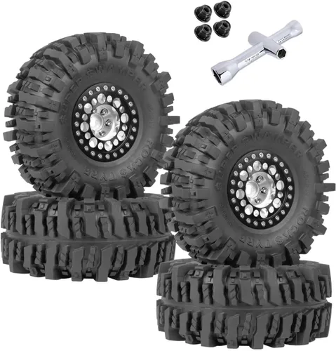 Miniatura 11 de RC 1.9 Beadlock Ruedas y neumáticos para 1/10 SCX10 SCX10 II 90046 SCX10 III AXI03007 SCX10 Pro TRX4 TRX6 Gen7/8 D90 VS4-10 MST CFX RC Crawler Car