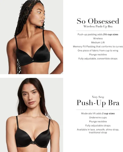 Miniatura 5 de Victoria's Secret So Obsessed - Brasier push up inalámbrico, muy sexy, sujetadores para mujer (32A-38DDD)
