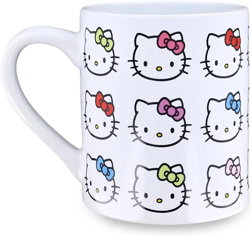Miniatura 36 de Silver Buffalo Sanrio Hello Kitty - Taza de cerámica con lunares rojos y blancos, 20 onzas Hello Kitty lunares rojos y blancos