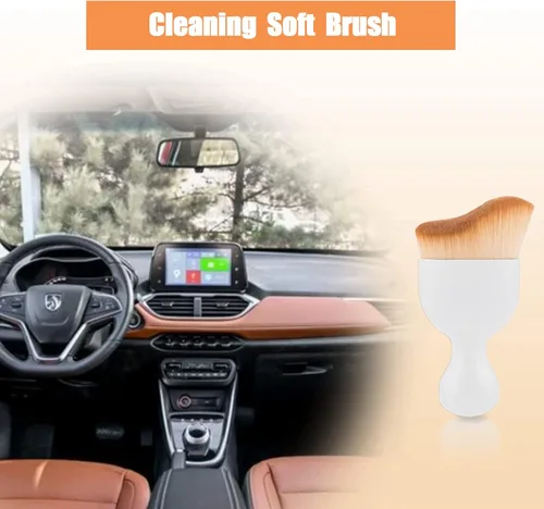 Miniatura 4 de 1 cepillo de polvo para el interior del automóvil, cepillo de detalles automático sin arañazos, cepillo de limpieza suave para el interior del Blanco