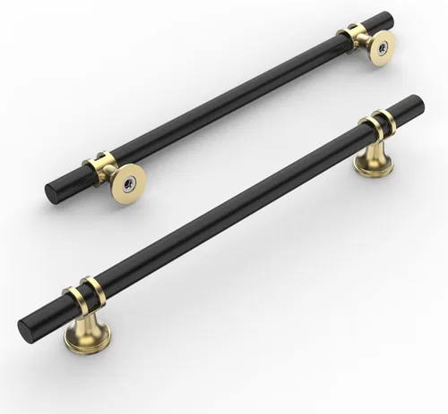 Miniatura 7 de Amerdeco ZH0050 - Paquete de 10 pomos de bronce champán para gabinetes, barra en T de 2 pulgadas, manijas de gabinete de cocina, manijas