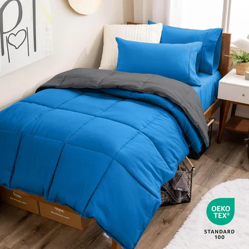 Miniatura 2 de Bare Home - Juego de edredón reversible y sábanas en una bolsa - Individual - Alternativa al plumón - Suave - Juego de ropa de cama