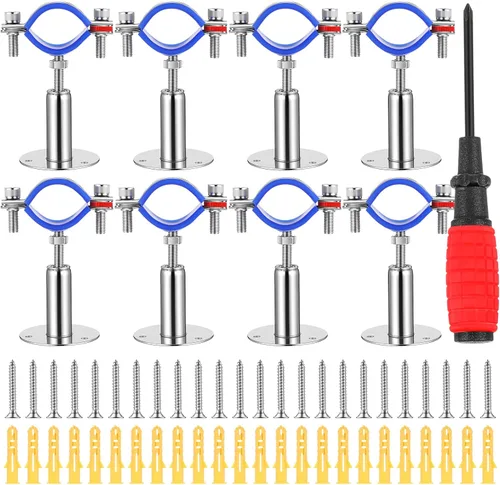 Yaocom 8 piezas de soportes de tubo para montaje en pared y techo de acero inoxidable 304, adecuados para diámetro exterior de 1/2" (20-22mm),