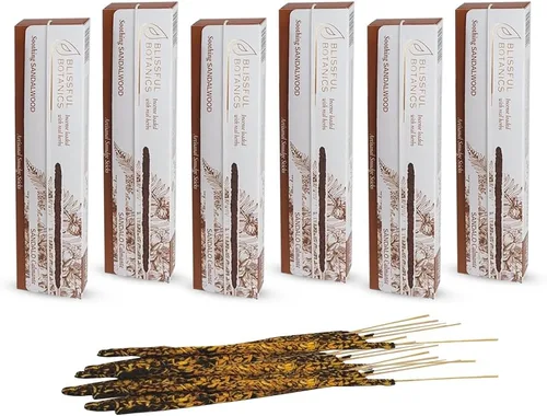 Miniatura 15 de Tulasi Nag Champa - Varitas de incienso surtidas/paquete variado – 180 varillas enrolladas a mano, 12 aromas naturales Sándalo, lavanda, vainilla