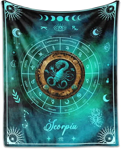 Miniatura 22 de Manta Acuario para Regalos, 40" x 30" Manta Rectangular de Franela del Zodiaco Acogedora, Regalo para Niños Niñas Adolescentes Mujeres Hombres