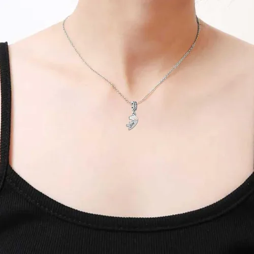 Miniatura 6 de KunBead Dijes de corazón para madre e hijo, rompecabezas de cuentas para mamá, conjunto de pulseras para collar, Metal, vidrio