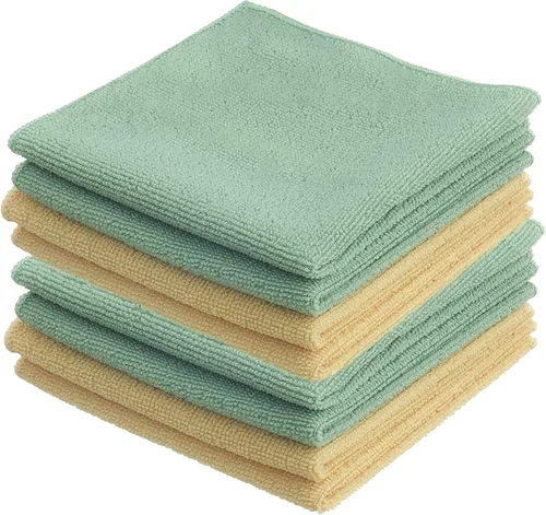 Miniatura 5 de Superio Paños de limpieza de microfibra, paquete de 4 (2 amarillas y 2 verdes), toallas absorbentes sin pelusa para automóviles, cocina, baño