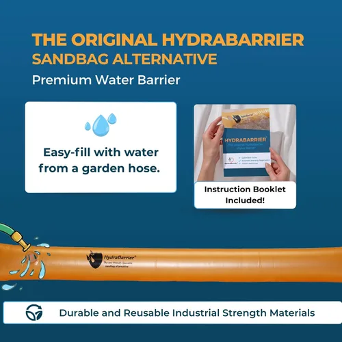Miniatura 2 de La barrera de inundación original HydraBarrier estándar – 6 pies de largo x 4 pulgadas de alto – Alternativa ligera y reutilizable – Control