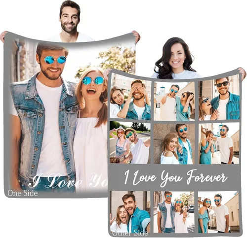 Miniatura 16 de Regalos personalizados de cumpleaños para el Día del Padre, para papá, abuelo, hombres, manta personalizada con fotos para mi papá, regalos de hija