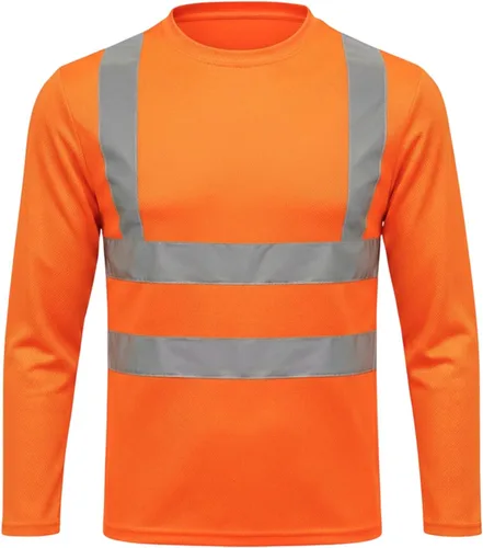 HYCOPROT Hi Vis - Camisas de seguridad de manga larga de alta visibilidad, camisa reflectante para hombres y mujeres, camiseta de construcción de