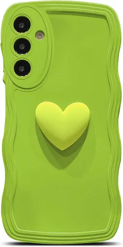 Miniatura 21 de Funda para Samsung Galaxy S22 para mujer, linda funda Kawaii 3D Love Heart color sólido rizado ondulado lente de cámara cubierta a prueba de golpes