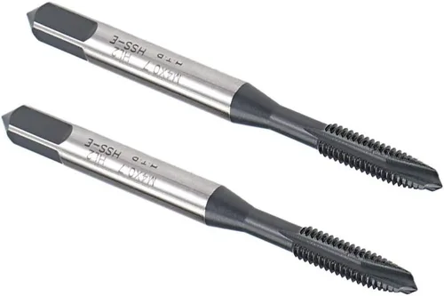 Miniatura 11 de uxcell Grifo de roscado de punto espiral M2.5 x 0.45, tolerancia H2 de acero de alta velocidad recubierto TICN, vástago redondo con extremo