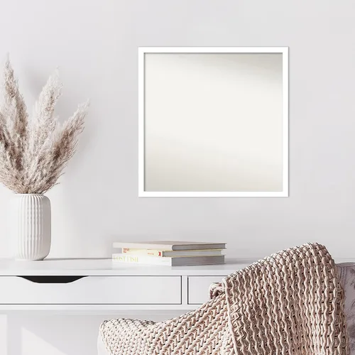 Miniatura 715 de Amanti Art Espejo de baño blanco para sobre el fregadero, 32 x 45 pulgadas, espejo de tocador rectangular blanco esbelto, marco de madera moderno