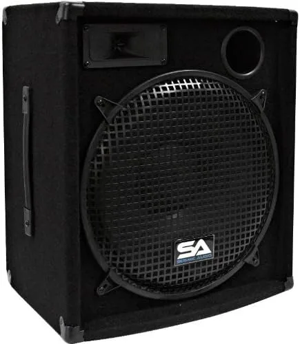 Seismic Audio - Altavoz PA DJ de 15 pulgadas 300 vatios Audio PRO - Red eléctrica, monitores, bandas, karaoke, iglesias, bodas