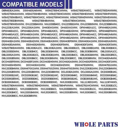 Miniatura 7 de Whole Parts Sello de fieltro inferior delantero del tambor de la secadora Parte # WE09X10014 - Reemplazo y compatible con algunos secadores Hotpoint