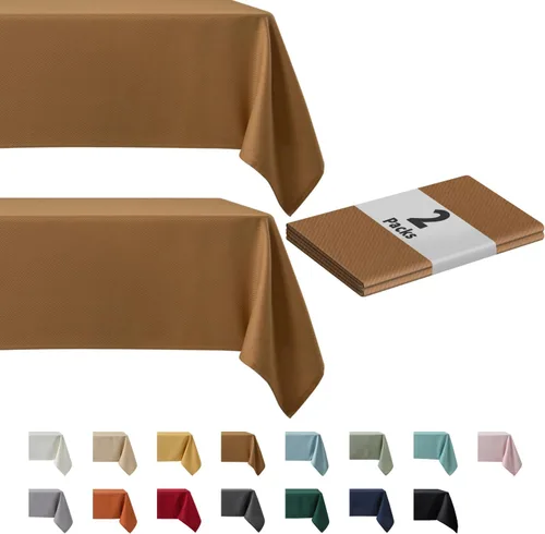Miniatura 51 de maxmill Mantel con textura resistente a las manchas, impermeable y resistente a las arrugas, lavable, mantel suave, cubierta de mesa de tela
