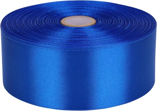 Rollo de cinta de satén azul real de 1-1/2 pulgadas, 50 yardas, rollo de cintas de tela sólida para invitaciones de boda, ramos de novia, costura,