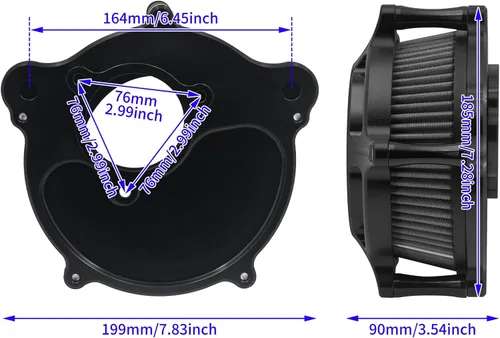 Miniatura 6 de Filtro de aire CNC para motocicleta Filtro de aire Limpiador de sistema de admisión (D-Para M8 Touring 17-23, Softail 18-24)
