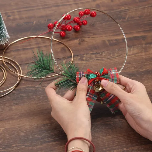 Miniatura 7 de BigOtters Atrapasueños, 10 anillos de macramé de metal dorado para hacer coronas de boda, decoración de manualidades colgantes en la pared, 5