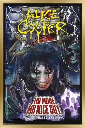 Miniatura 16 de Trends International Alice Cooper - Póster de pared No More Mr. Nice Guy, 14.725 x 22.375 pulgadas, versión enmarcada de madera de granero