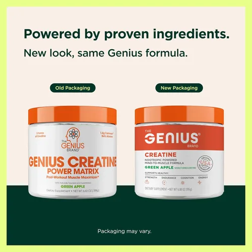 Miniatura 4 de Genius Creatine Powder, suplemento post entrenamiento para hombres y mujeres con monohidrato de Creapure, clorhidrato Hcl MagnaPower y Carnosyn