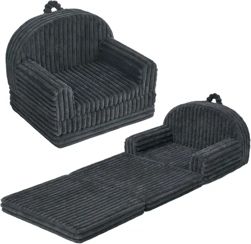 Miniatura 11 de Blissful Diary Sofá plegable para niños pequeños, silla y tumbona cómoda 2 en 1 para leer, sala de juegos, sofá para niños y niñas, regalo de Rubor