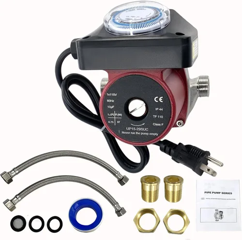 Miniatura 11 de 0011-F4 Hot Water Circulator Pump 1/8 HP 115V, 0–31 GPM Cast Iron Circulating Pump, Compatible with Ta-co 0011-BF4-J, Flanged Hydronic Heating Pumps