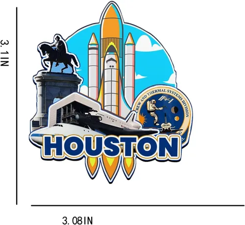 Miniatura 3 de Imán de madera para nevera de Houston, Texas, Estados Unidos, 3091, monumentos de viaje, coleccionables, recuerdos, decoración hecha a mano
