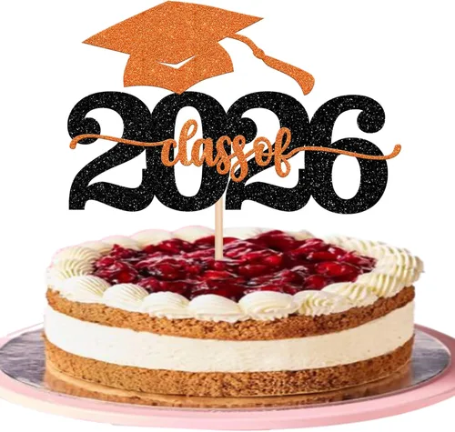 Miniatura 25 de 1 pieza de decoración de pastel de graduación de niña de tacón alto con tapa de graduación con purpurina 2024, selección de pastel de graduación Oro