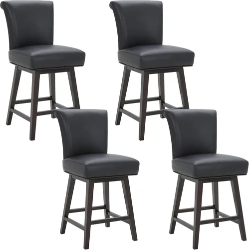 Miniatura 25 de CHITA Taburete giratorio de 26 pulgadas con altura de mostrador, taburete de bar tapizado moderno con respaldo certificado FSC de cuero sintético