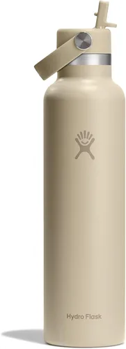 Miniatura 20 de Hydro Flask Botella de agua – Acero inoxidable aislado – Tapa flexible con pajita de boca estándar, antiderrames, a prueba de fugas y recargable